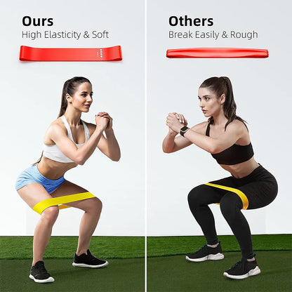 Conjunto de 5 Faixas de Resistência – Bandas de Yoga, Fitness e Treinamento, Faixa de Tensão para Quadril, Faixa Elástica para Agachamento, Dança e Alongamento