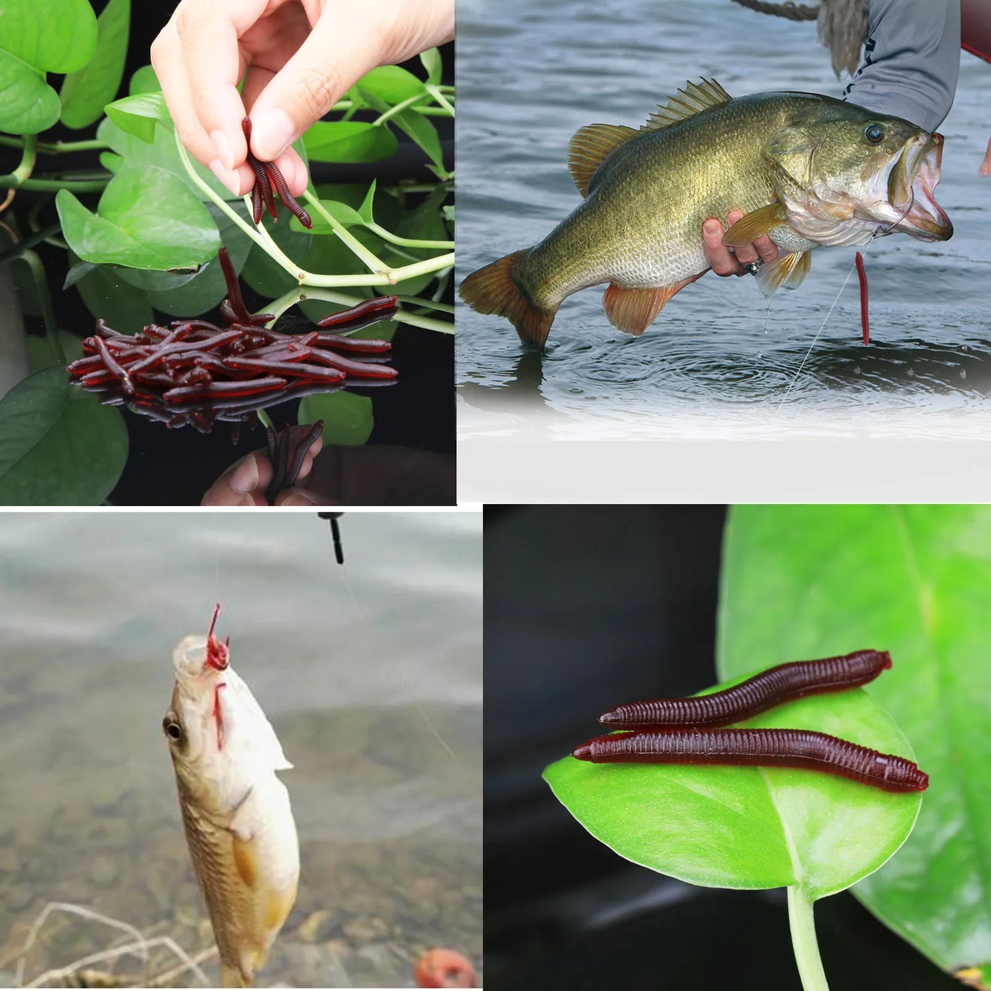 Sougayilang 50-200pcs Iscas de Pesca Macias Simulação de Minhoca 4cm 0.3g Iscas Artificiais Realistas com Cheiro de Peixe Iscas para Bass Equipamento de Pesca