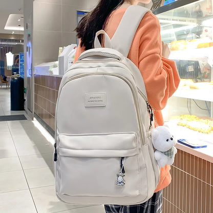 Nova Mochila Feminina de Moda com Alta Capacidade e Impermeável - Mochila Escolar para Meninas, Moderna, para Laptop, Bolsa de Viagem para Garotas, Mochila de Livro Fofa