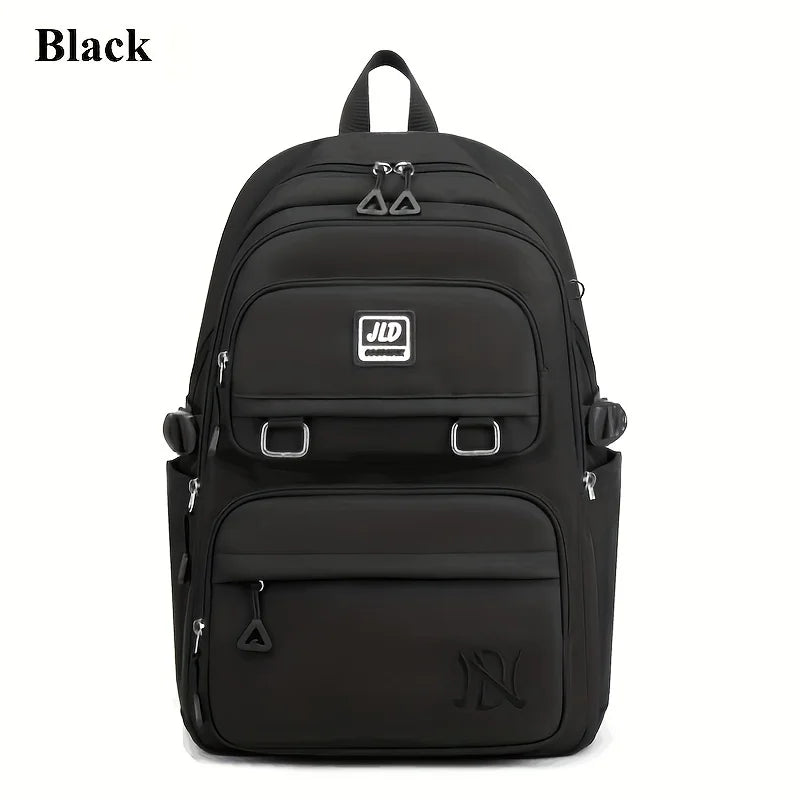 Mochila de Grande Capacidade para Estudantes - Mochila Casual Impermeável de Nylon, Bolsa de Ombro Dupla para Viagem e Faculdade