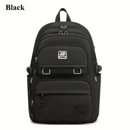 Mochila de Grande Capacidade para Estudantes - Mochila Casual Impermeável de Nylon, Bolsa de Ombro Dupla para Viagem e Faculdade