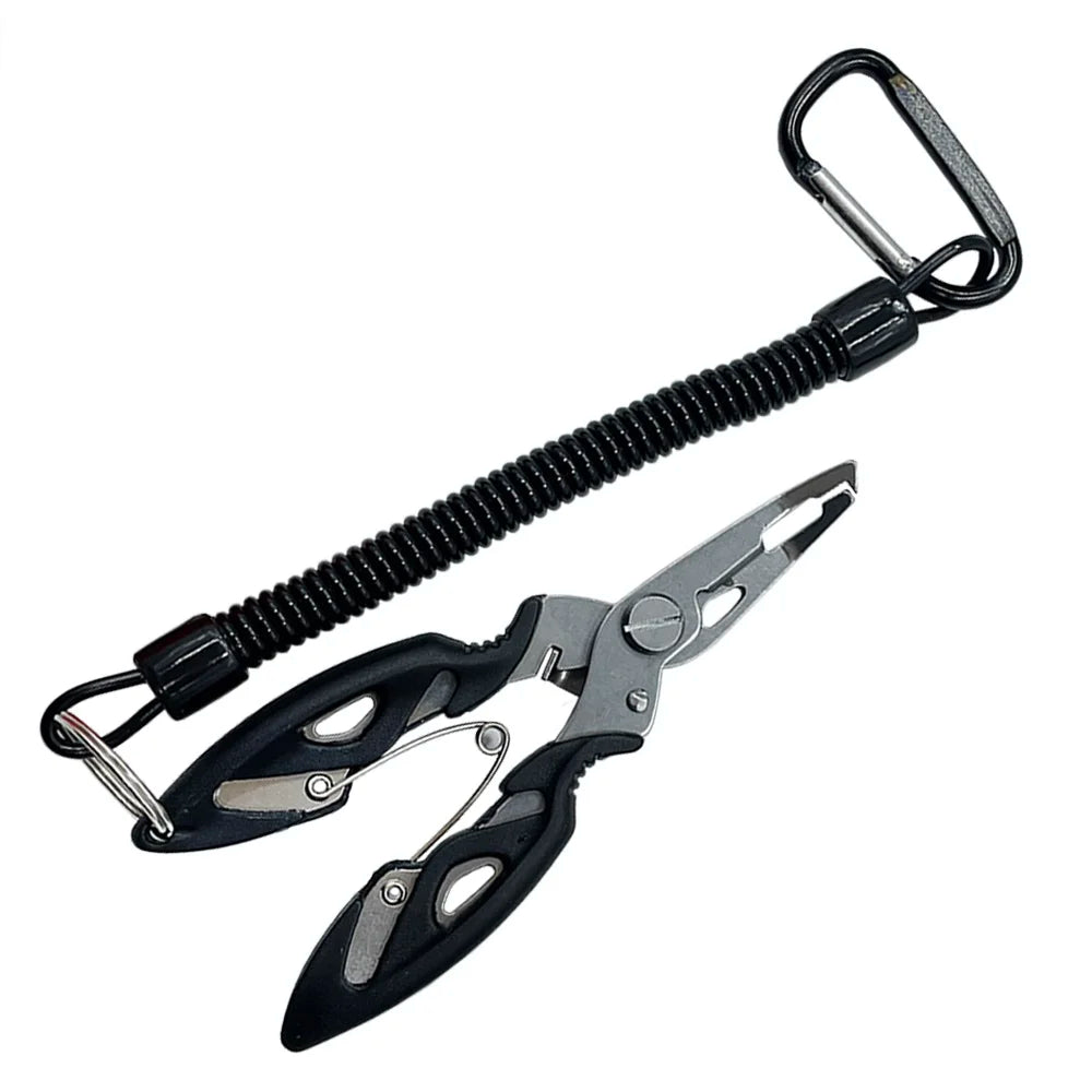 Alicate de Pesca de Aço Inoxidável 21/17cm - Conjunto de Controlador de Peixe Multifuncional para Spinning/Casting com Pegador de Lábios de Peixe