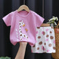 Conjunto Infantil para Filhos - Camiseta e Shorts de Algodão para Meninos e Meninas (2 Peças)