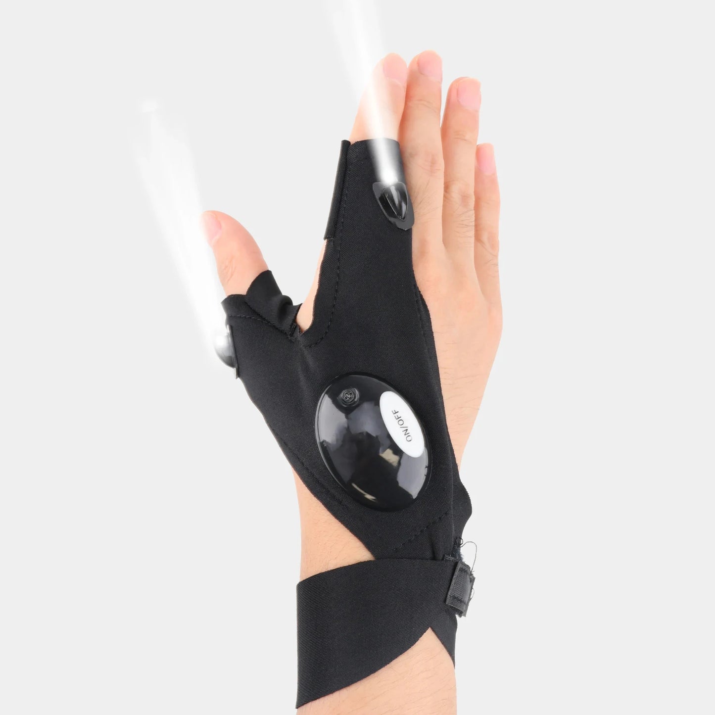 Luva LED de Dedo Cortado para Homens e Mulheres - Luva Impermeável para Pesca Noturna, Ciclismo, Corrida e Uso ao Ar Livre