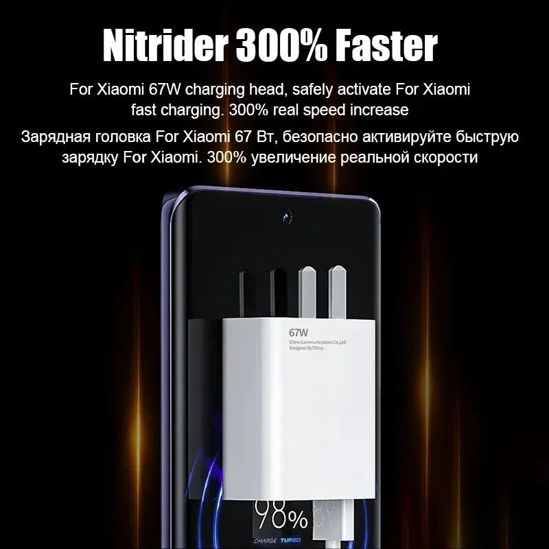 Carregador Rápido USB 67W para Xiaomi 14, 13, 12, 11, 10 Ultra, Redmi Note 12T, 13 Pro Turbo – Cabo de Carregamento Tipo C