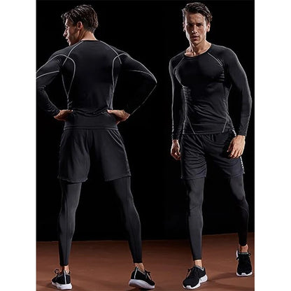 Camiseta de Manga Longa de Compressão Masculina, Camiseta Elástica de Treinamento, Camiseta de Ginástica Fitness, Legging para Treino, Camisa Esportiva Masculina, Camiseta de Corrida Atleta