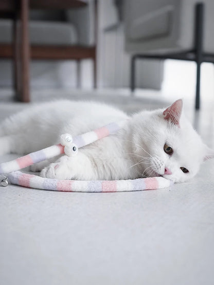 Varinha de Brinquedo para Gato com Penas - Brinquedo Interativo de Teaser Colorido