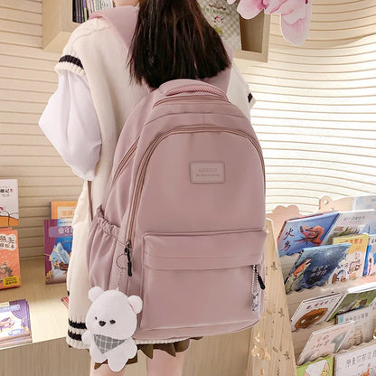 Nova Mochila Feminina de Moda com Alta Capacidade e Impermeável - Mochila Escolar para Meninas, Moderna, para Laptop, Bolsa de Viagem para Garotas, Mochila de Livro Fofa