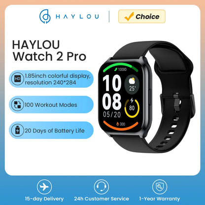HAYLOU Watch 2 Pro (LS02 Pro) Relógio inteligente 1,85 '' HD Display SpO2 Monitor de frequência cardíaca 100 modos de treino Smartwatch para homens mulheres