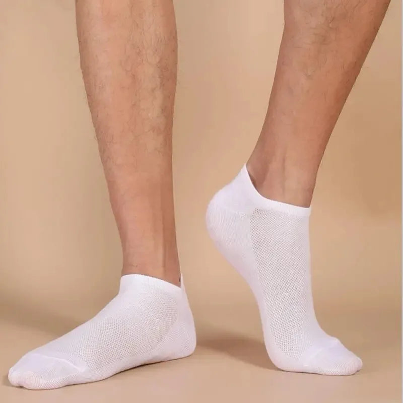 Pares de Meias Casuais Unissex, Cor Lisa, Meias Curtas Respirável, Confortáveis, Antiodor e Absorventes de Suor para Homens e Mulheres