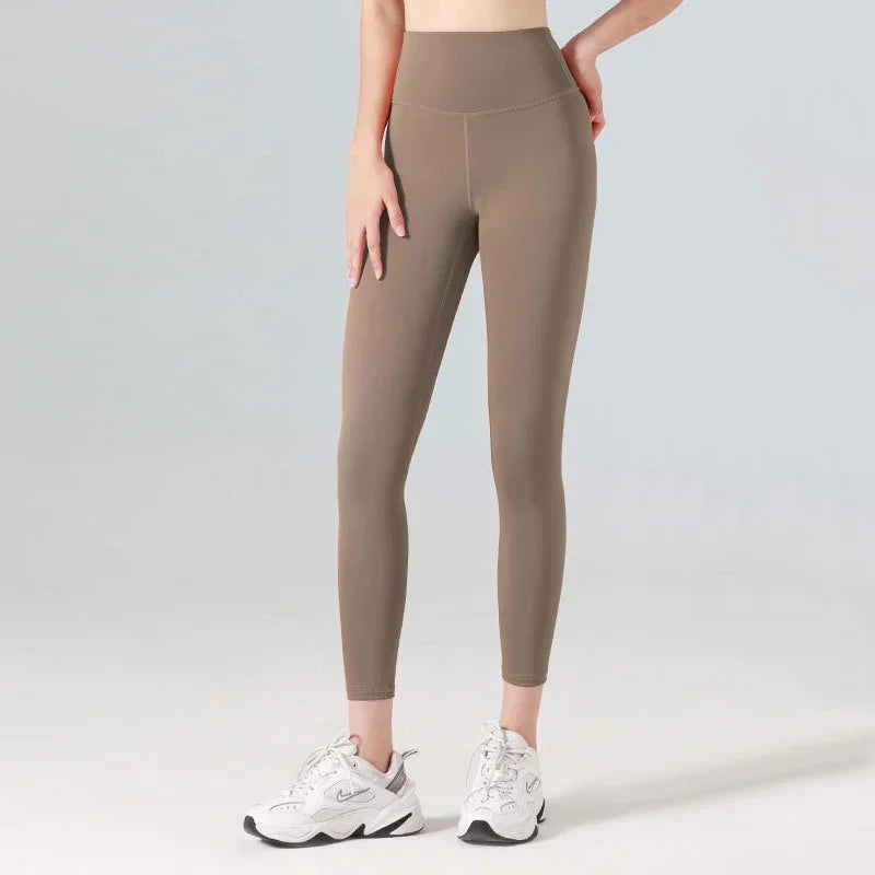 Calças de Yoga Plus Size Sem Costura Cintura Alta Leggings de Ginástica Esportivas Femininas Fitness Legging Controle de Barriga Para Corrida Calças Justas Sexy