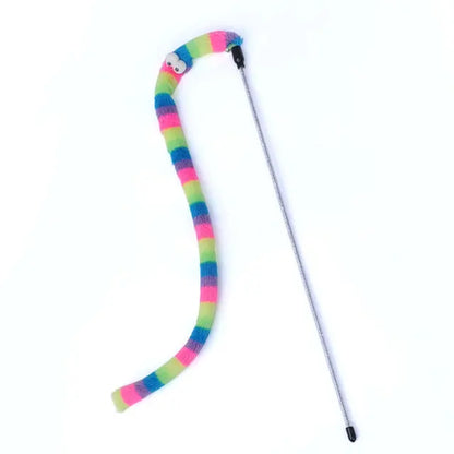 Varinha de Brinquedo para Gato com Penas - Brinquedo Interativo de Teaser Colorido