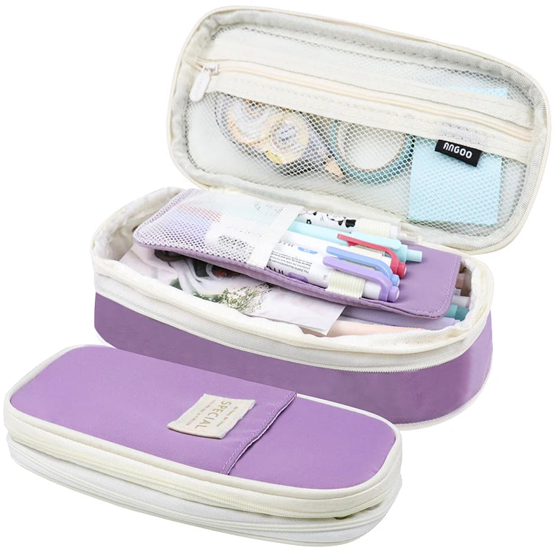 Estojo Kawaii para Lápis - Estojo de Grande Capacidade, Bolsa Organizadora para Meninas, Estudantes e Escritório