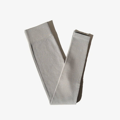 Novo Legging de Yoga Seamless com Canelado e Cintura Alta - Calça de Ginástica para Mulheres, Controle de Barriga, Legging Fitness Feminina para Corrida