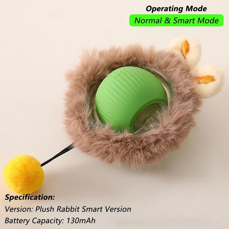 Brinquedo Interativo para Gatos - Bola Automática com Cauda, Recarga USB, Brinquedo Inteligente para Estímulo e Diversão do Pet