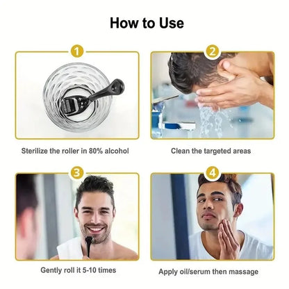 Microneedle Derma Roller com Agulhas de Titânio - Ferramenta Incrível para Microneedling Facial e Capilar para Mulheres e Homens
