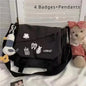Bolsa de Ombro de Nylon para Mulheres, Grande Capacidade, Estilo Retrô, Tipo Carteiro, Bolsa Transversal