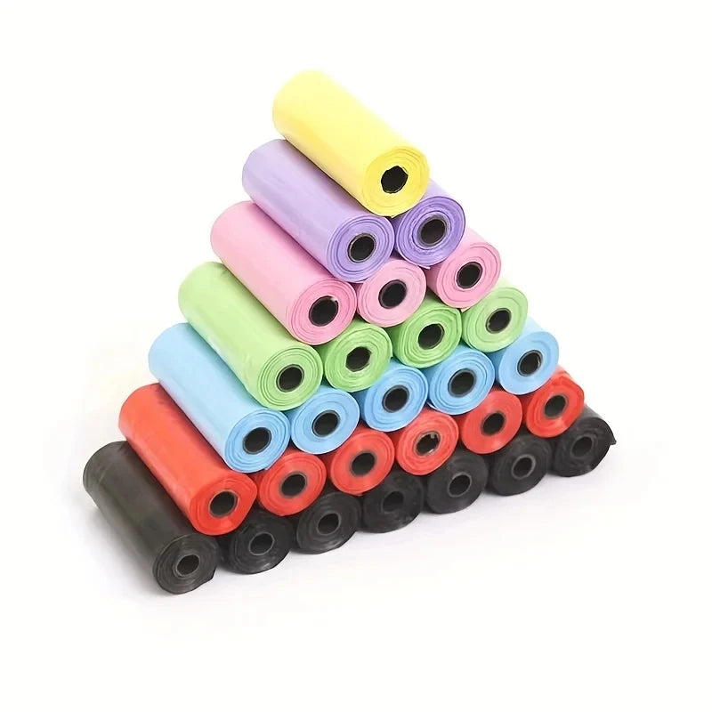 120 Rolos de Sacos para Fezes de Cães, Sacos para Limpeza de Fezes de Cães, Suprimentos para Pets, 15 Sacos/Rolo, Refil de Sacos de Lixo para Animais de Estimação