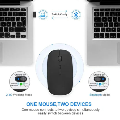Mouse Bluetooth Xiaomi 2.4GHz - Sem Fio, Recarregável e Silencioso com Ajuste de DPI