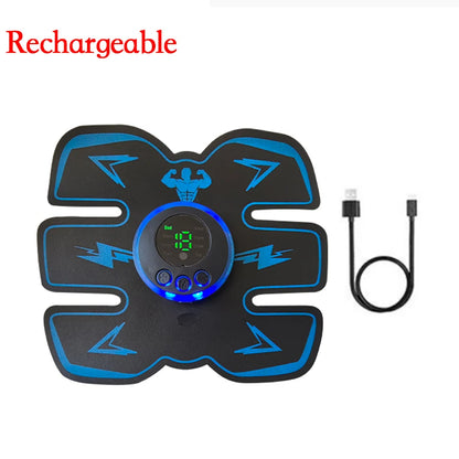Estimulador Muscular Inteligente USB Recarregável EMS Elétrico Adesivo Abdominal Treinamento Braço Pescoço Massageador Corporal Fitness Emagrecedor
