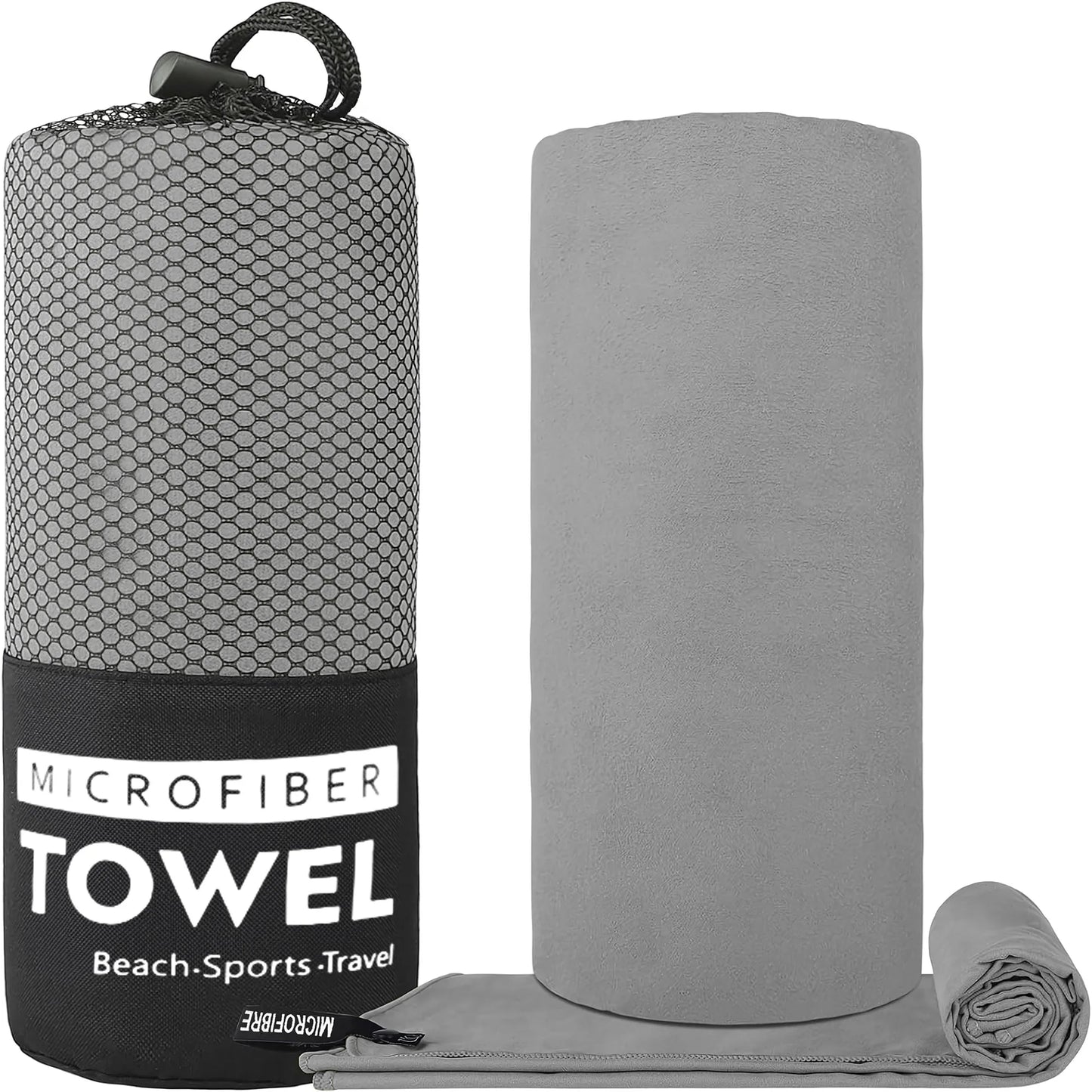 Toalha de Viagem Microfibra, Secagem Rápida, Compacta e Super Absorvente - Ideal para Praia, Academia, Piscina, Banho e Yoga