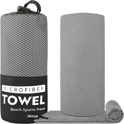 Toalha de Viagem Microfibra, Secagem Rápida, Compacta e Super Absorvente - Ideal para Praia, Academia, Piscina, Banho e Yoga
