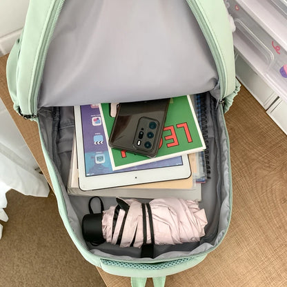 Nova Mochila Feminina de Moda com Alta Capacidade e Impermeável - Mochila Escolar para Meninas, Moderna, para Laptop, Bolsa de Viagem para Garotas, Mochila de Livro Fofa