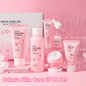Kit de Cuidados com a Pele Sakura – 6 Peças para o Rosto (Creme Facial, Sérum, Tônico, Limpeza Facial, Protetor Solar, Creme para os Olhos