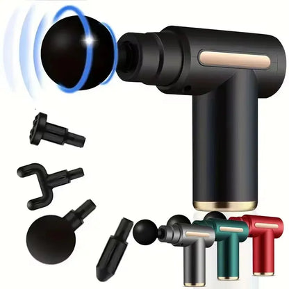 Massageador Elétrico de Vibração Fascia Gun - Relaxamento Muscular Profissional para Pescoço e Corpo