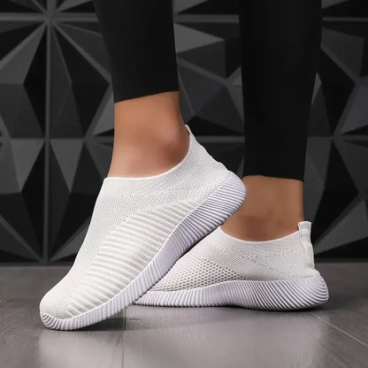 Tênis Feminino de Cor Sólida | Mesh Respirável e Trançado | Leve e Confortável | Para Caminhada, Corrida e Atividades ao Ar Livre