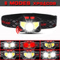 Lanterna de Cabeça LED COB com Sensor de Movimento e 8 Modos - Ideal para Camping, Pesca e Atividades ao Ar Livre