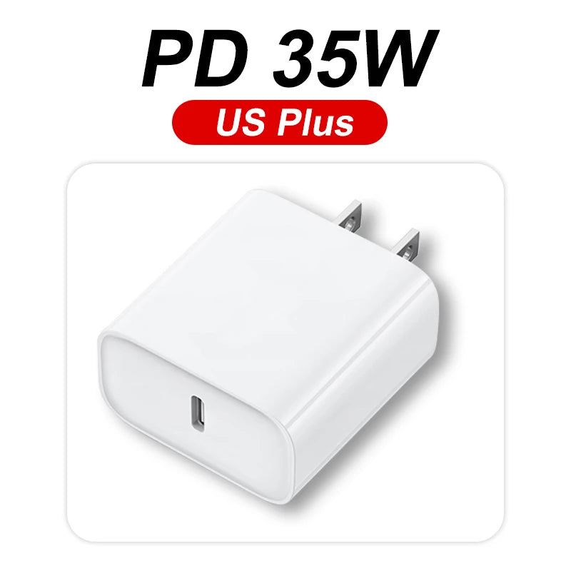 Carregador Original Apple 35W Rápido para iPhone (14, 13, 12, 11 Pro Max, XS, XR, 7, 8 Plus) USB-C com Cabo - Acessórios para Celular