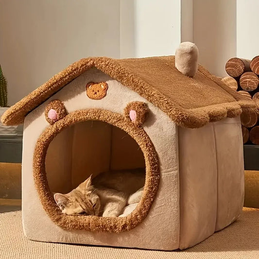 Casa de Pet Dobrável, Removível e Lavável, Casa para Gato e Caverna para Filhote, Sofá para Cães, Cama para Pet, Ideal para Cães Extra Pequenos e Gatos Pequenos e Médios