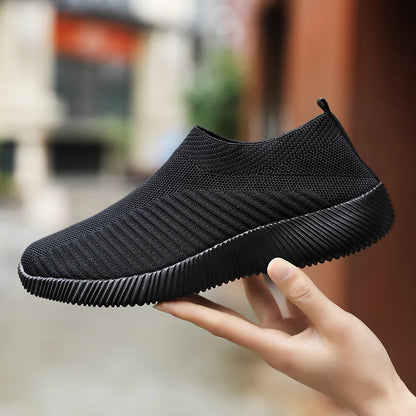 Tênis Feminino de Cor Sólida | Mesh Respirável e Trançado | Leve e Confortável | Para Caminhada, Corrida e Atividades ao Ar Livre