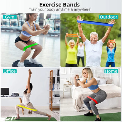 Conjunto de 5 Faixas de Resistência – Bandas de Yoga, Fitness e Treinamento, Faixa de Tensão para Quadril, Faixa Elástica para Agachamento, Dança e Alongamento
