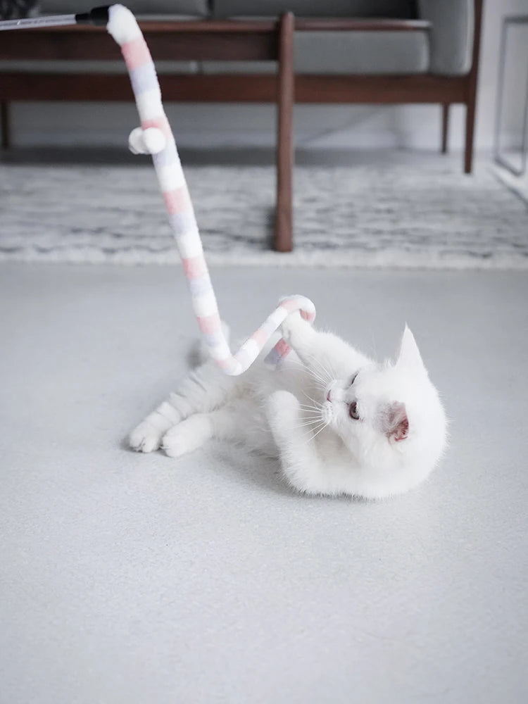 Varinha de Brinquedo para Gato com Penas - Brinquedo Interativo de Teaser Colorido