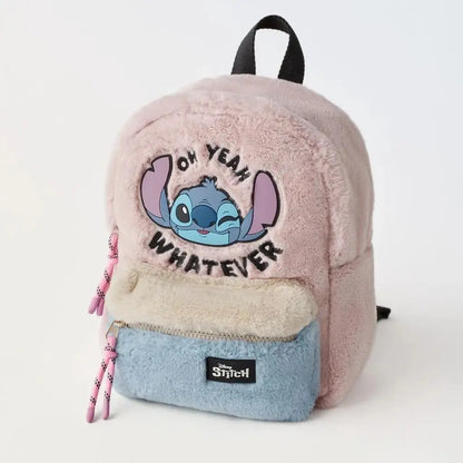 Mochila Escolar Disney Hello Kitty, Mochila de Cartum Versátil para Crianças, Mochila Infantil Charmosa para Jardim de Infância, Presente para Crianças, Mochila Kuromi e Stitch