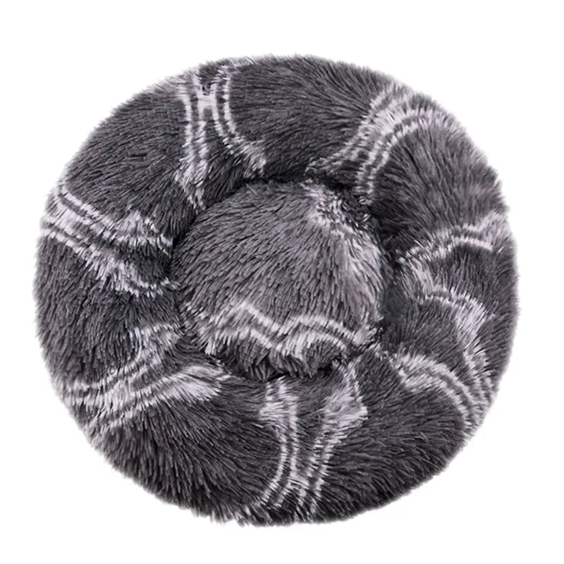 Cama Redonda para Pet 40-90cm – Cama Super Macia para Cães Grandes e Gatos, Casa para Cães de Médio Porte, Cama Aquecida de Pelúcia Longa para Inverno