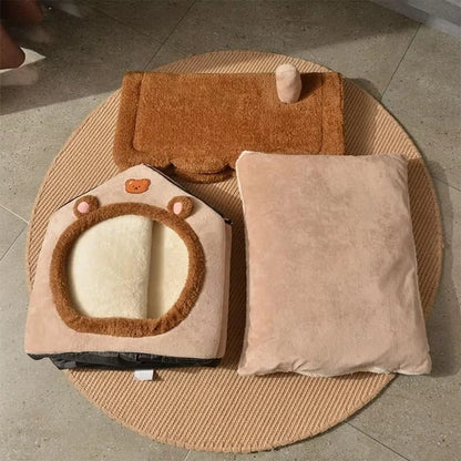 Casa de Pet Dobrável, Removível e Lavável, Casa para Gato e Caverna para Filhote, Sofá para Cães, Cama para Pet, Ideal para Cães Extra Pequenos e Gatos Pequenos e Médios
