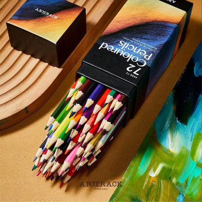 Conjunto de Lápis de Cor Opaque com 12/24/36/48/72 Cores - Lápis de Madeira Hexagonal para Artistas, Desenhistas e Estudantes