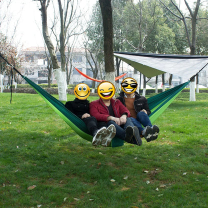 Rede de Camping Portátil em Tecido de Pára-quedas de Nylon - Tamanho Único e Duplo para Atividades ao Ar Livre, Caminhadas e Jardim