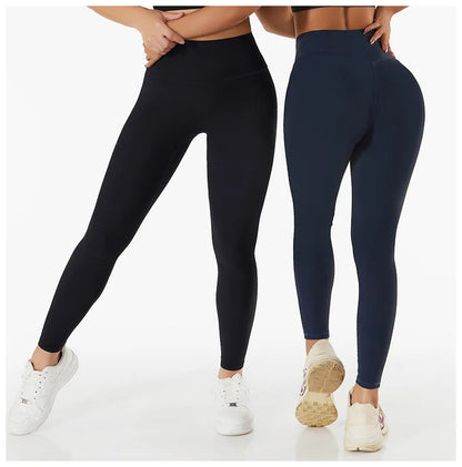 Novo Legging de Yoga Seamless com Canelado e Cintura Alta - Calça de Ginástica para Mulheres, Controle de Barriga, Legging Fitness Feminina para Corrida