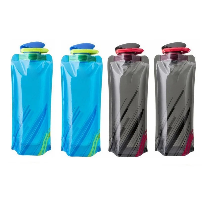 Garrafas de Água Dobráveis Reutilizáveis - Práticas e Compactas para Viagens