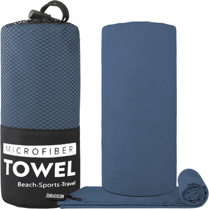 Toalha de Viagem Microfibra, Secagem Rápida, Compacta e Super Absorvente - Ideal para Praia, Academia, Piscina, Banho e Yoga