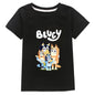 Camiseta Infantil Moose New Bluey Family - Estilo Verão, Manga Curta, Roupas Fashion para Meninos e Meninas