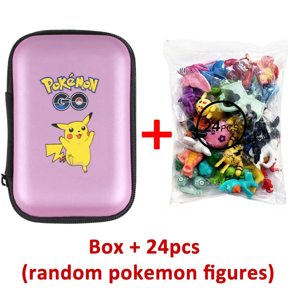 Conjunto de 24 Figuras de Ação Pokémon - 2-3 cm (Não Repetitivas) - Modelos de Brinquedos Miniaturas Anime Pikachu - Presentes de Aniversário para Crianças