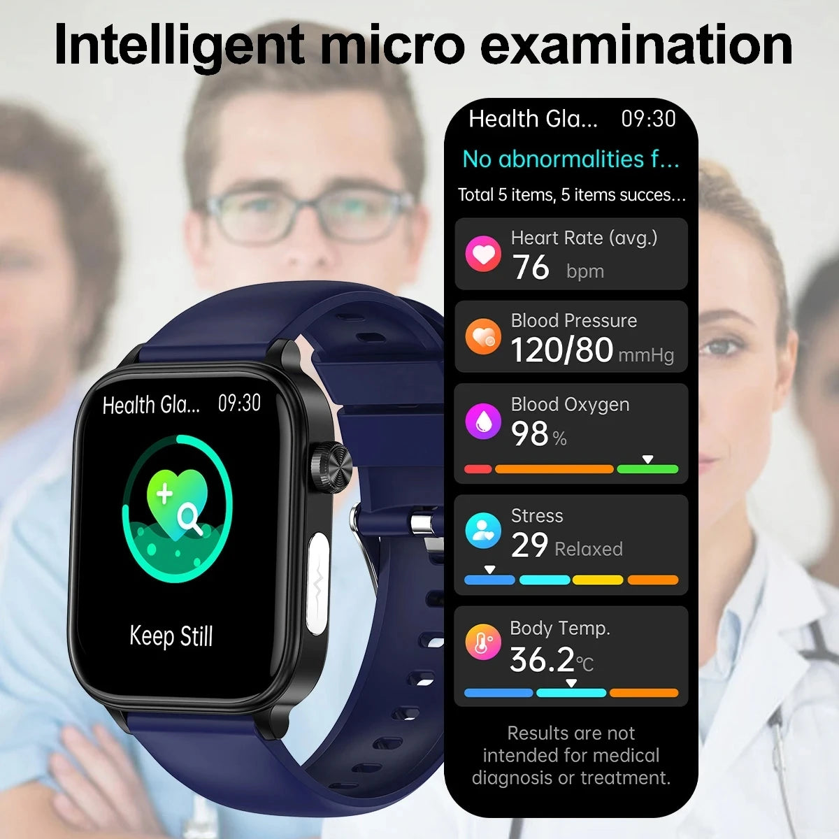 Novo Smartwatch para Homens com Diagnóstico Médico AI - Monitoramento de Lipídios no Sangue, Ácido Úrico, Glicose no Sangue, ECG+PPG, Chamadas Bluetooth, e Funções de Saúde