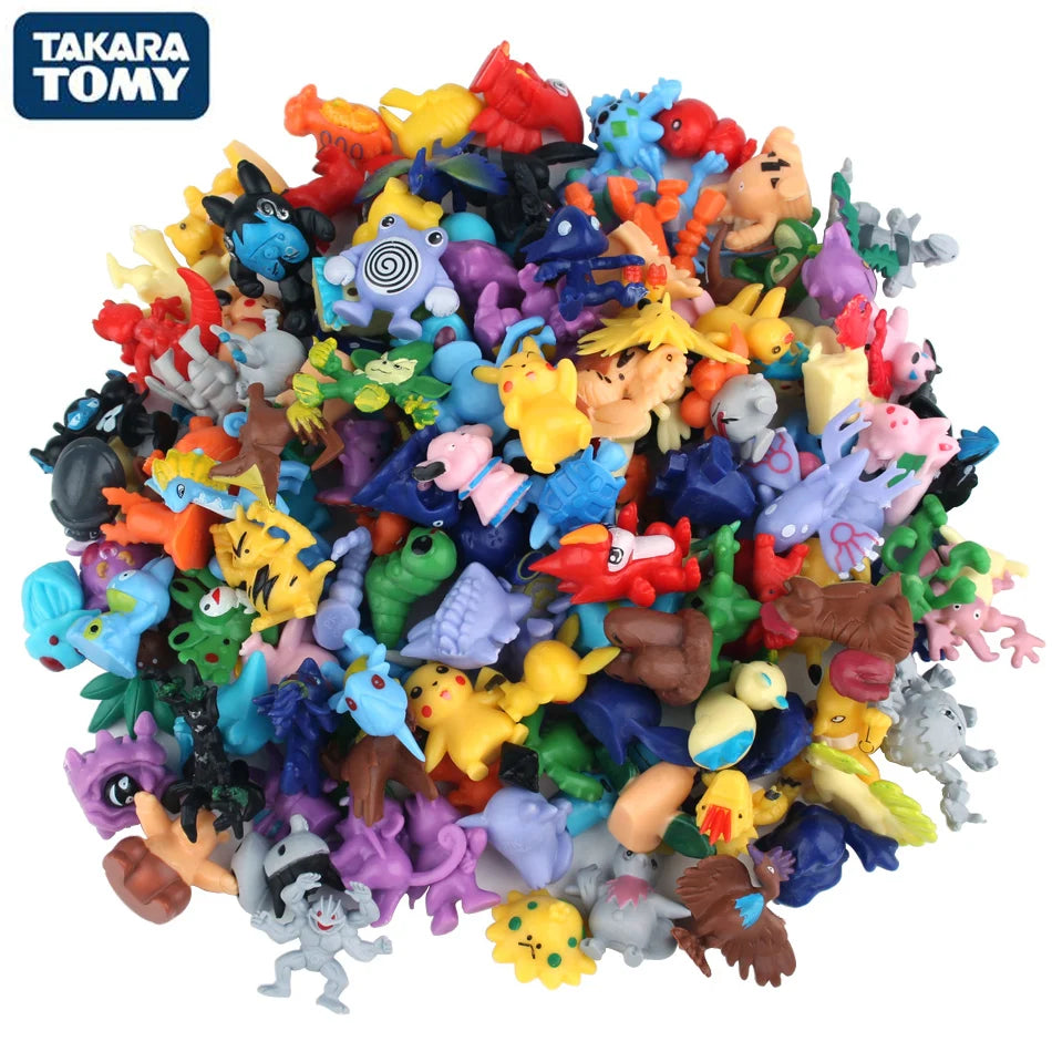 Conjunto de 24 Figuras de Ação Pokémon - 2-3 cm (Não Repetitivas) - Modelos de Brinquedos Miniaturas Anime Pikachu - Presentes de Aniversário para Crianças