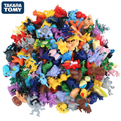 Conjunto de 24 Figuras de Ação Pokémon - 2-3 cm (Não Repetitivas) - Modelos de Brinquedos Miniaturas Anime Pikachu - Presentes de Aniversário para Crianças