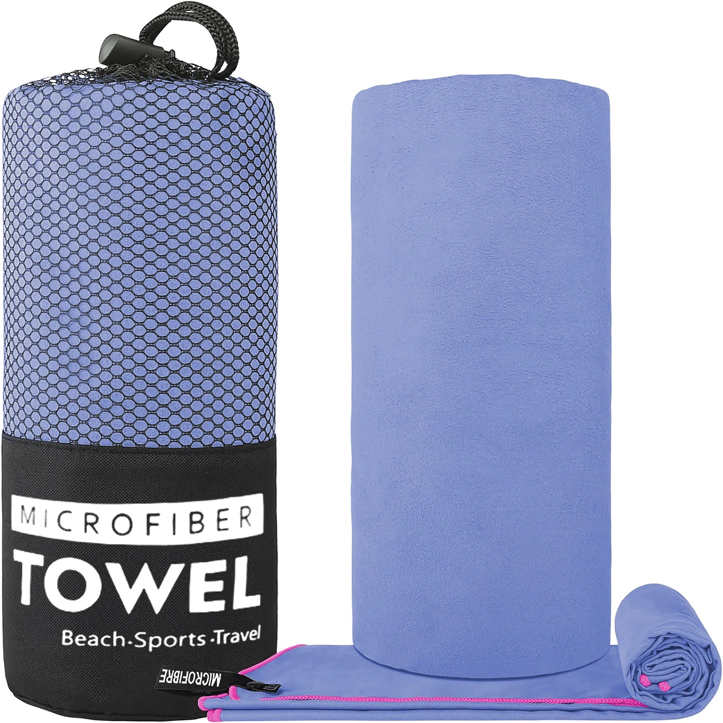 Toalha de Viagem Microfibra, Secagem Rápida, Compacta e Super Absorvente - Ideal para Praia, Academia, Piscina, Banho e Yoga